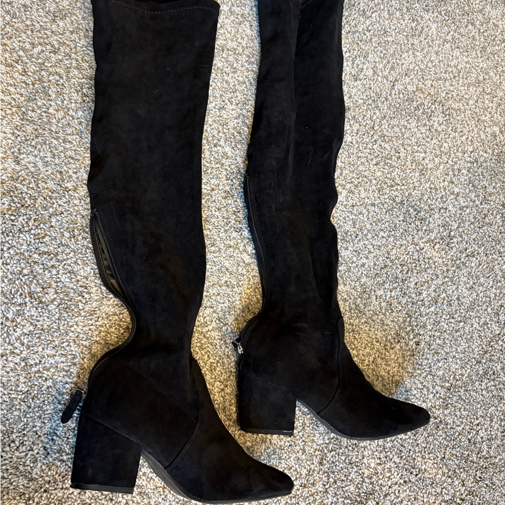 Show me your mumu Black Thigh-High suede Women's Boots